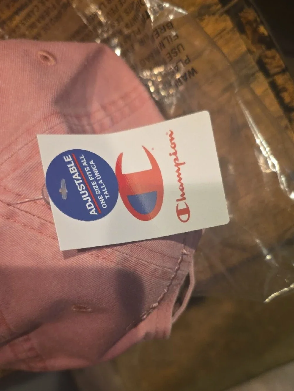 Champion Dusty Pink Baseball Cap with Front Logo Patch